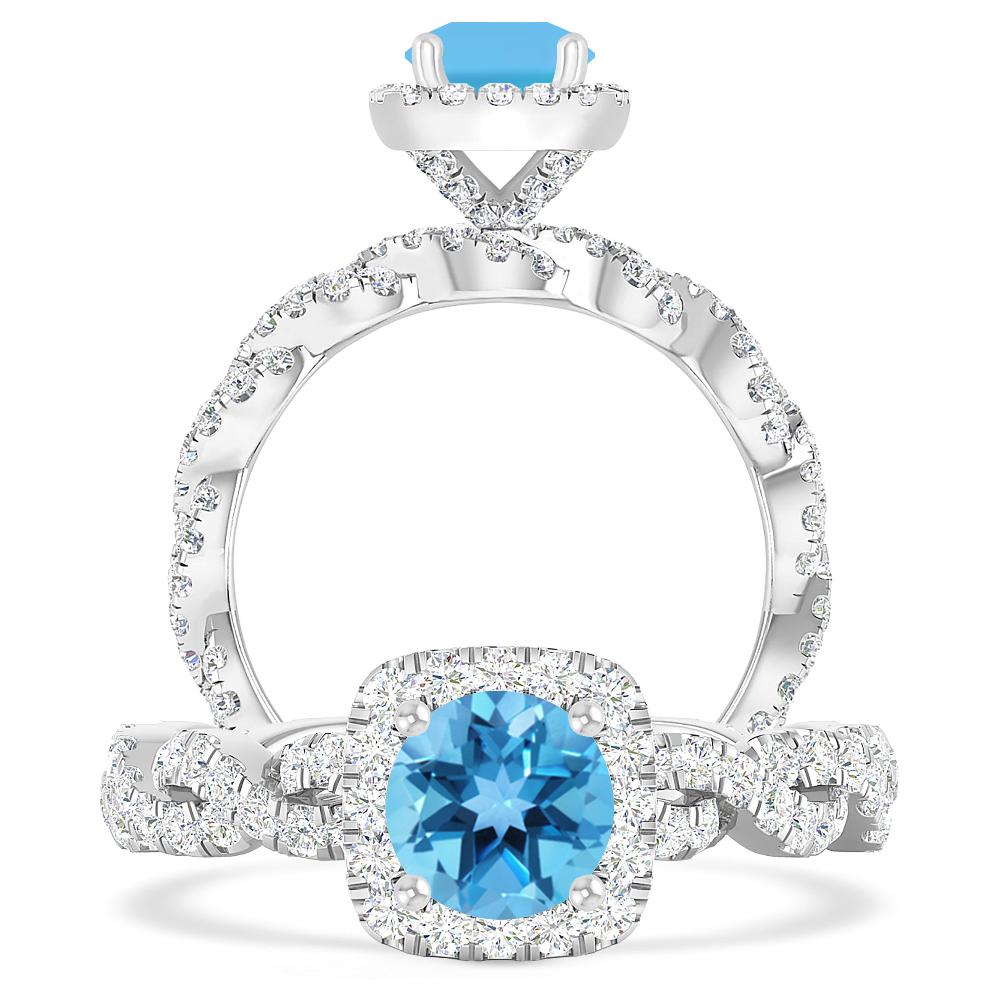 White Gold - Blue Topaz