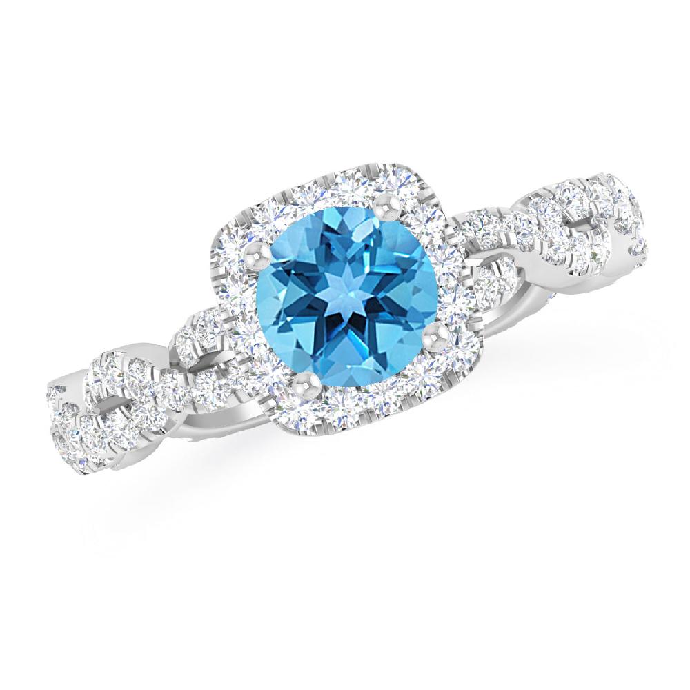 White Gold - Blue Topaz