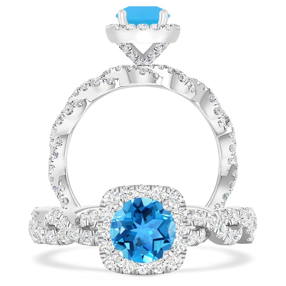 White Gold - Blue Topaz