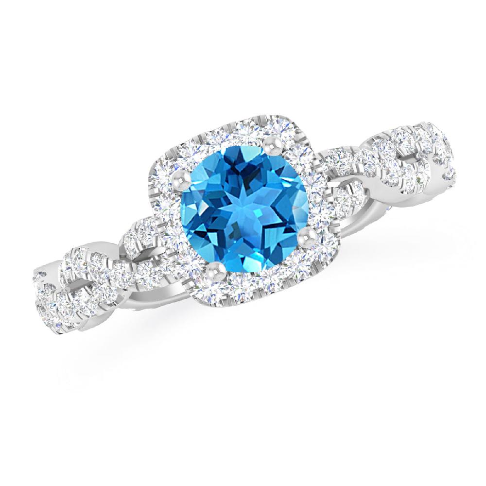 White Gold - Blue Topaz