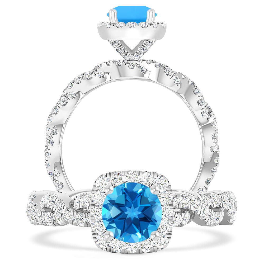 White Gold - Blue Topaz