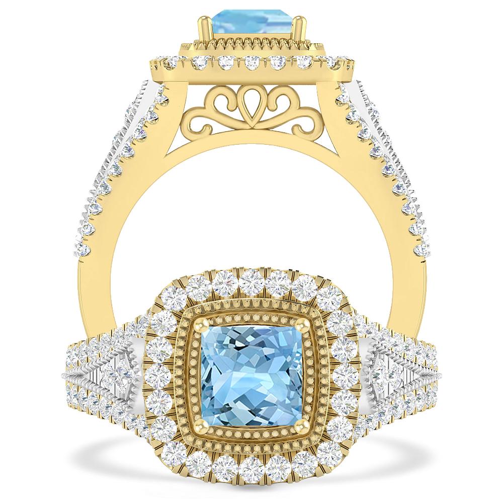 Yellow Gold - Aquamarine