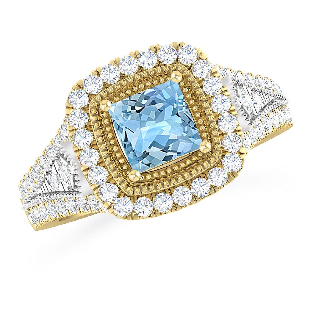 Yellow Gold - Aquamarine