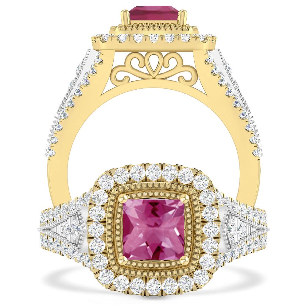 Yellow Gold - Pink Tourmaline