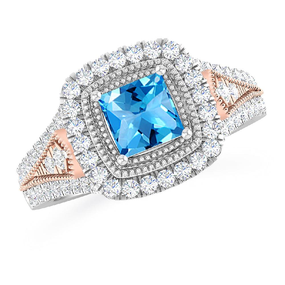 White Gold - Blue Topaz