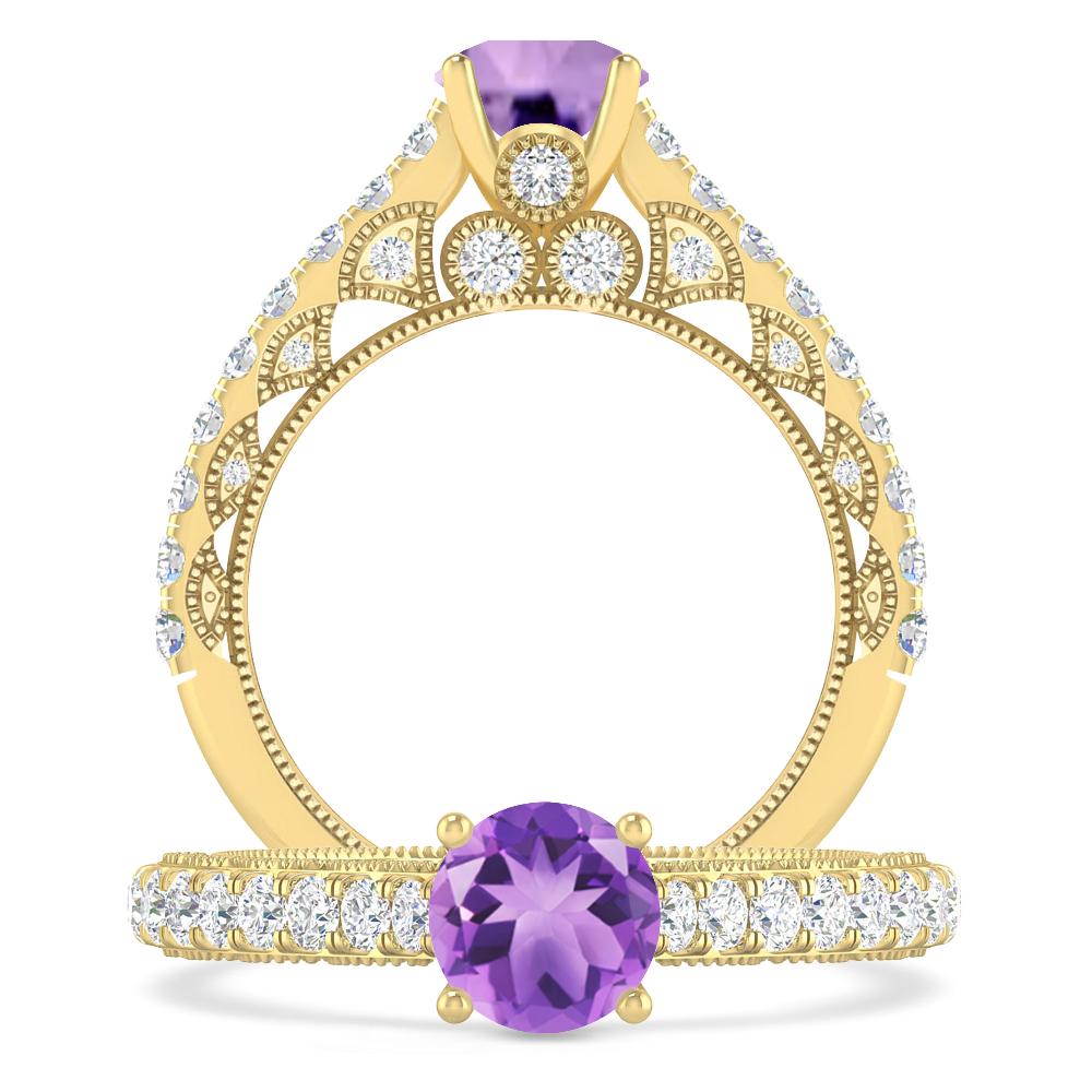 Yellow Gold - Amethyst