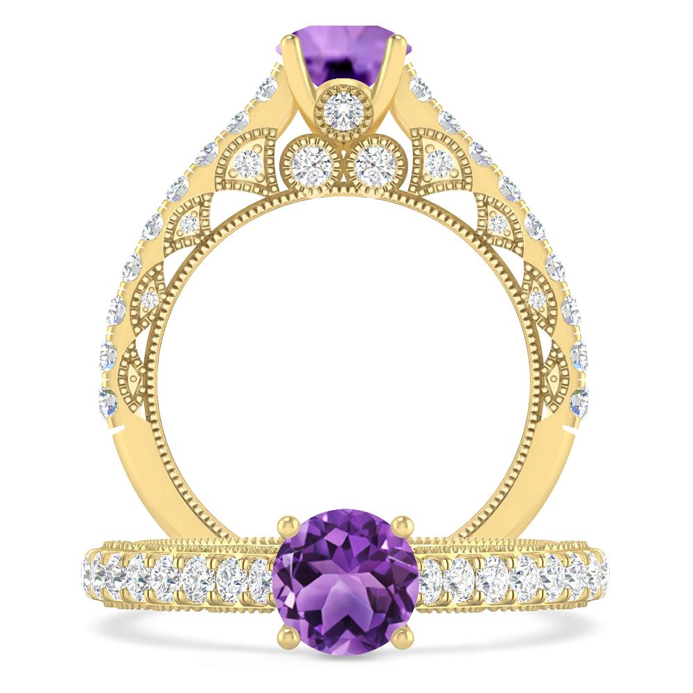 Yellow Gold - Amethyst