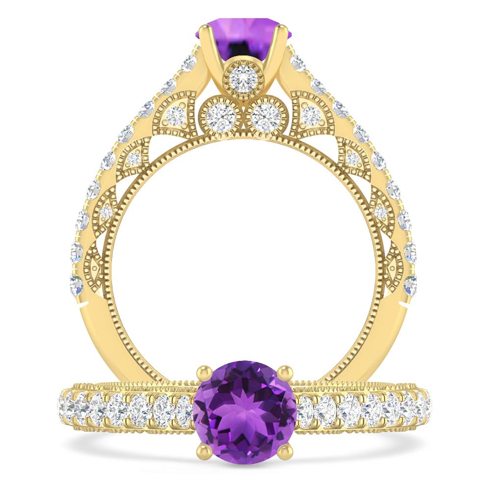 Yellow Gold - Amethyst