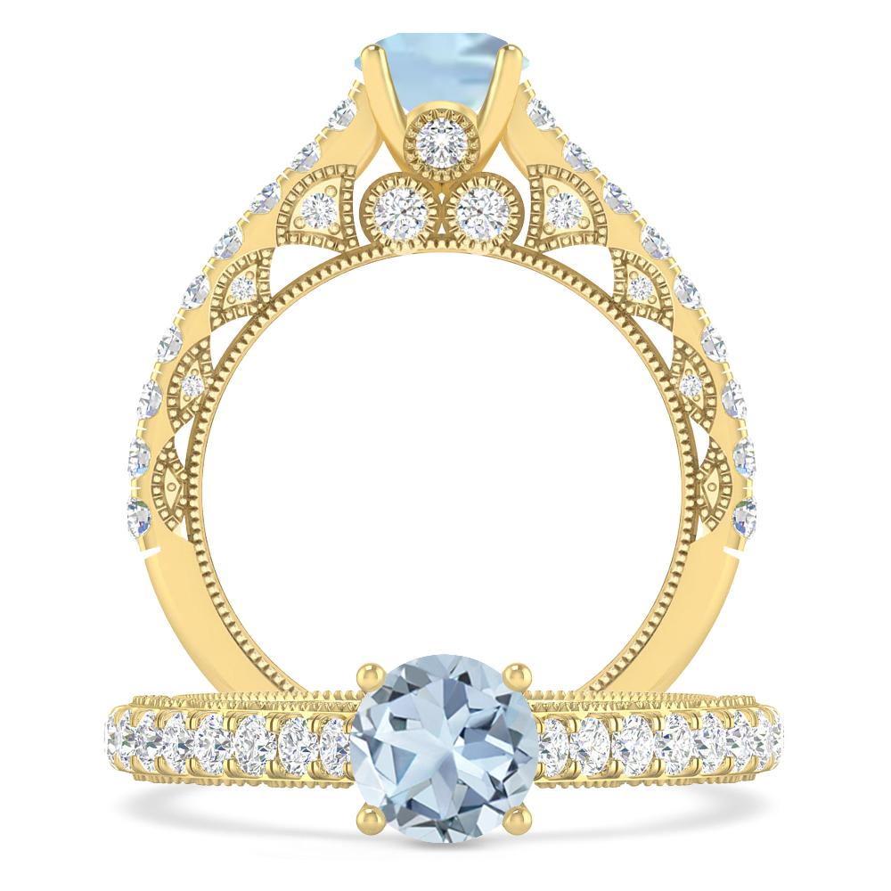 Yellow Gold - Aquamarine