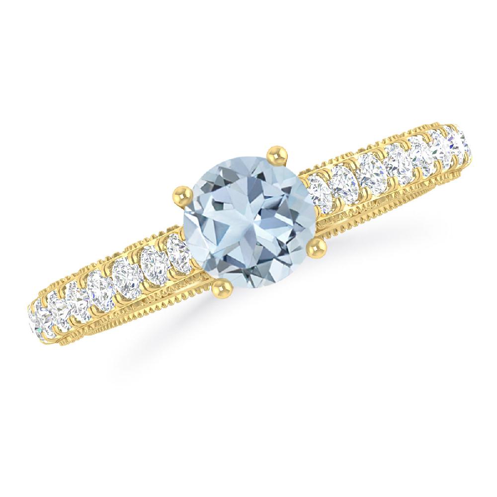 Yellow Gold - Aquamarine