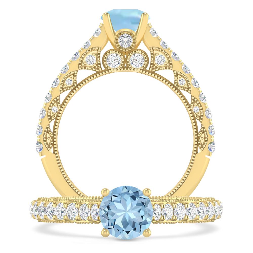 Yellow Gold - Aquamarine