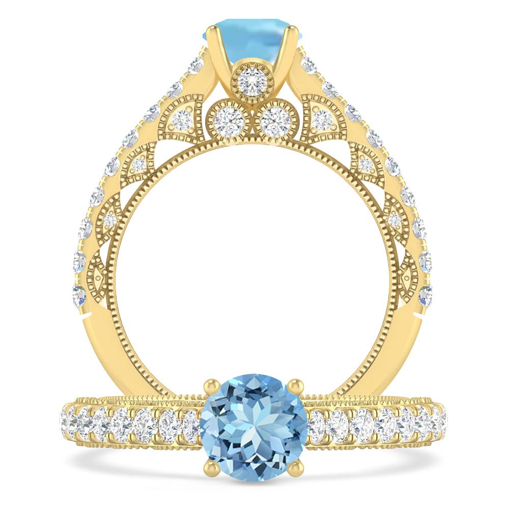 Yellow Gold - Aquamarine