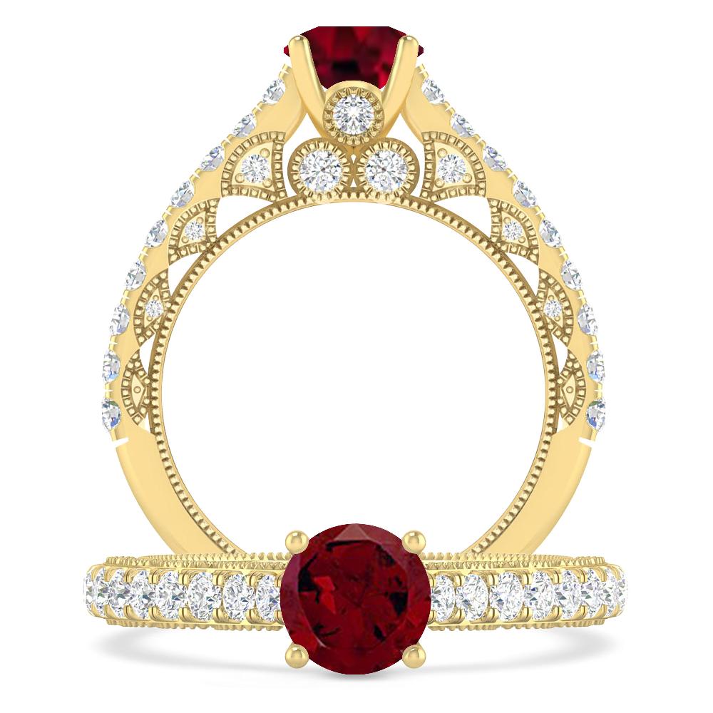 Yellow Gold - Garnet