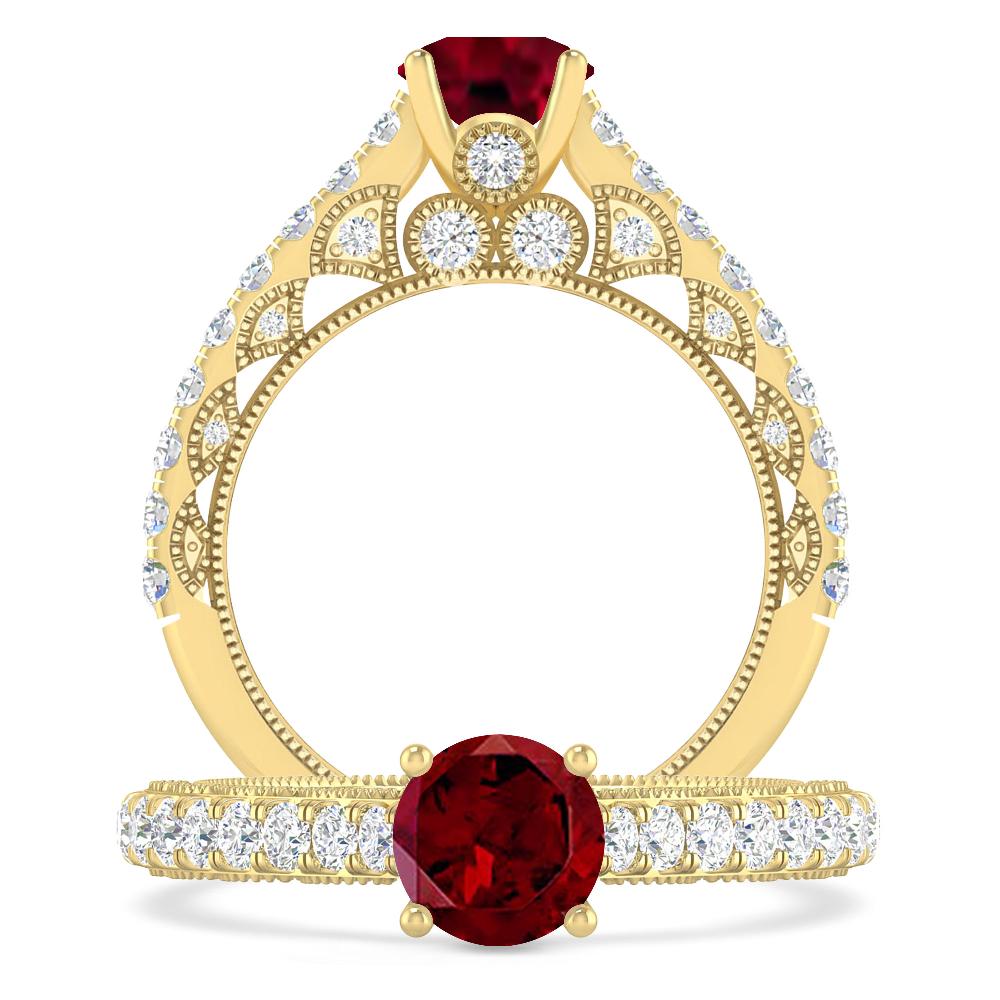 Yellow Gold - Garnet