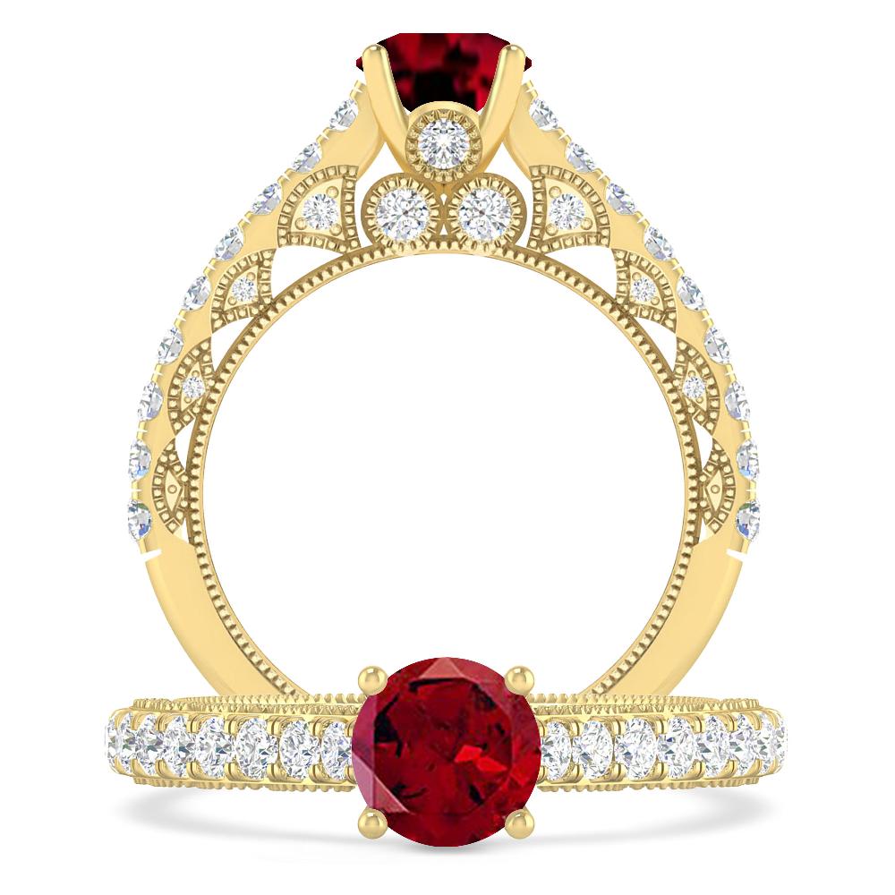 Yellow Gold - Garnet