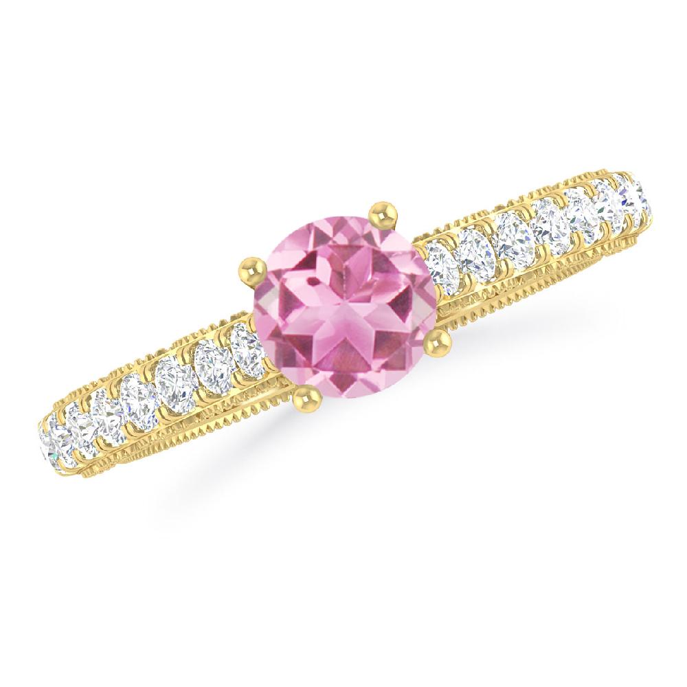 Yellow Gold - Pink Tourmaline