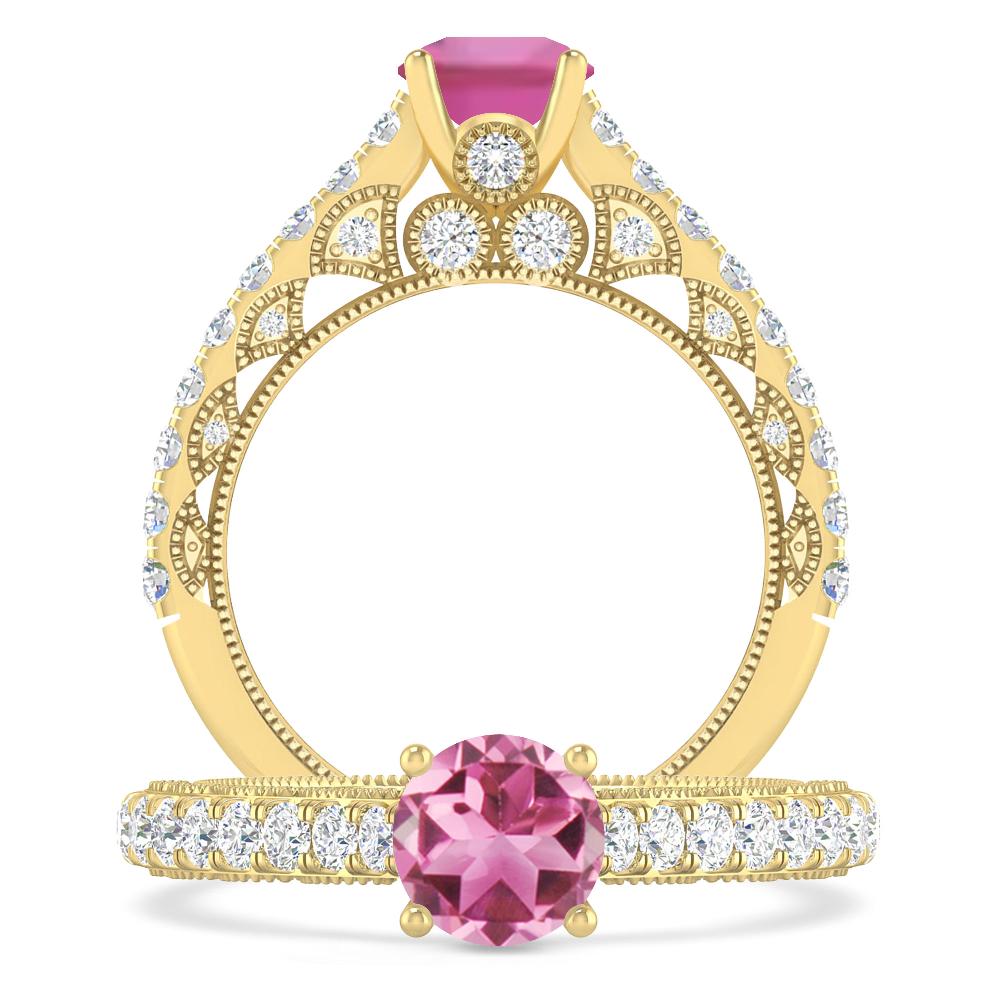 Yellow Gold - Pink Tourmaline