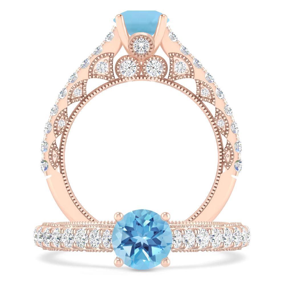 Rose Gold - Blue Topaz