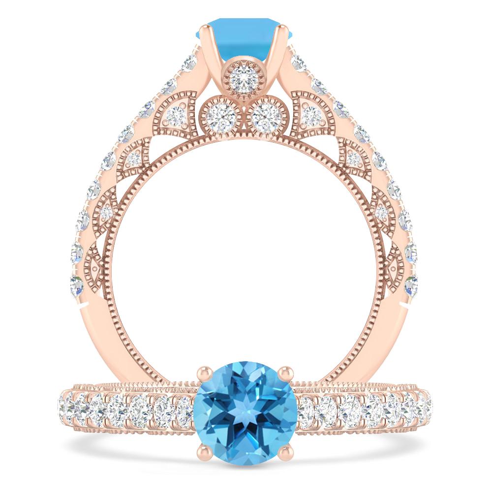 Rose Gold - Blue Topaz