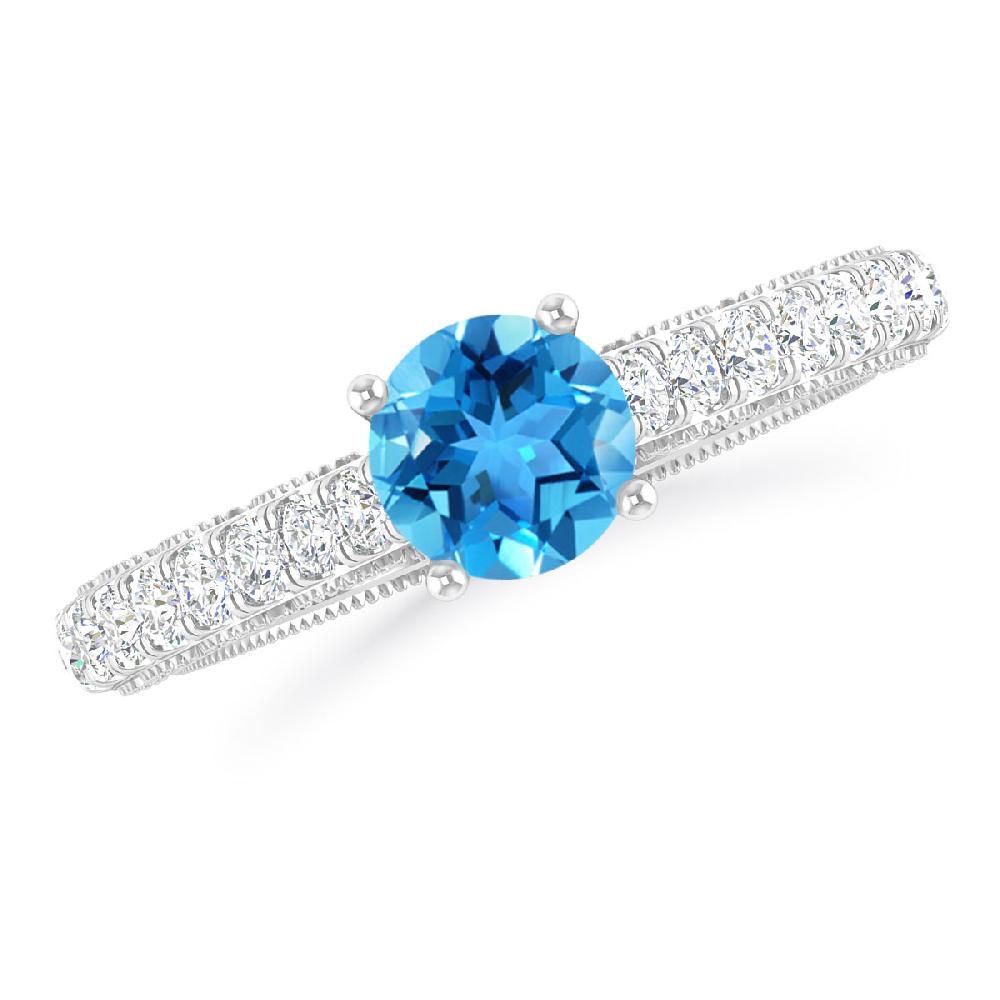 White Gold - Blue Topaz