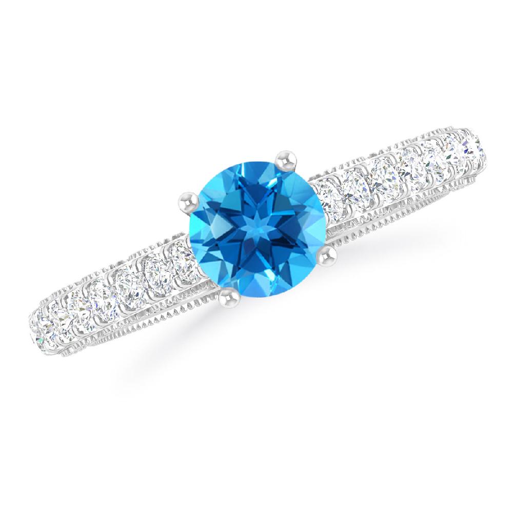 White Gold - Blue Topaz