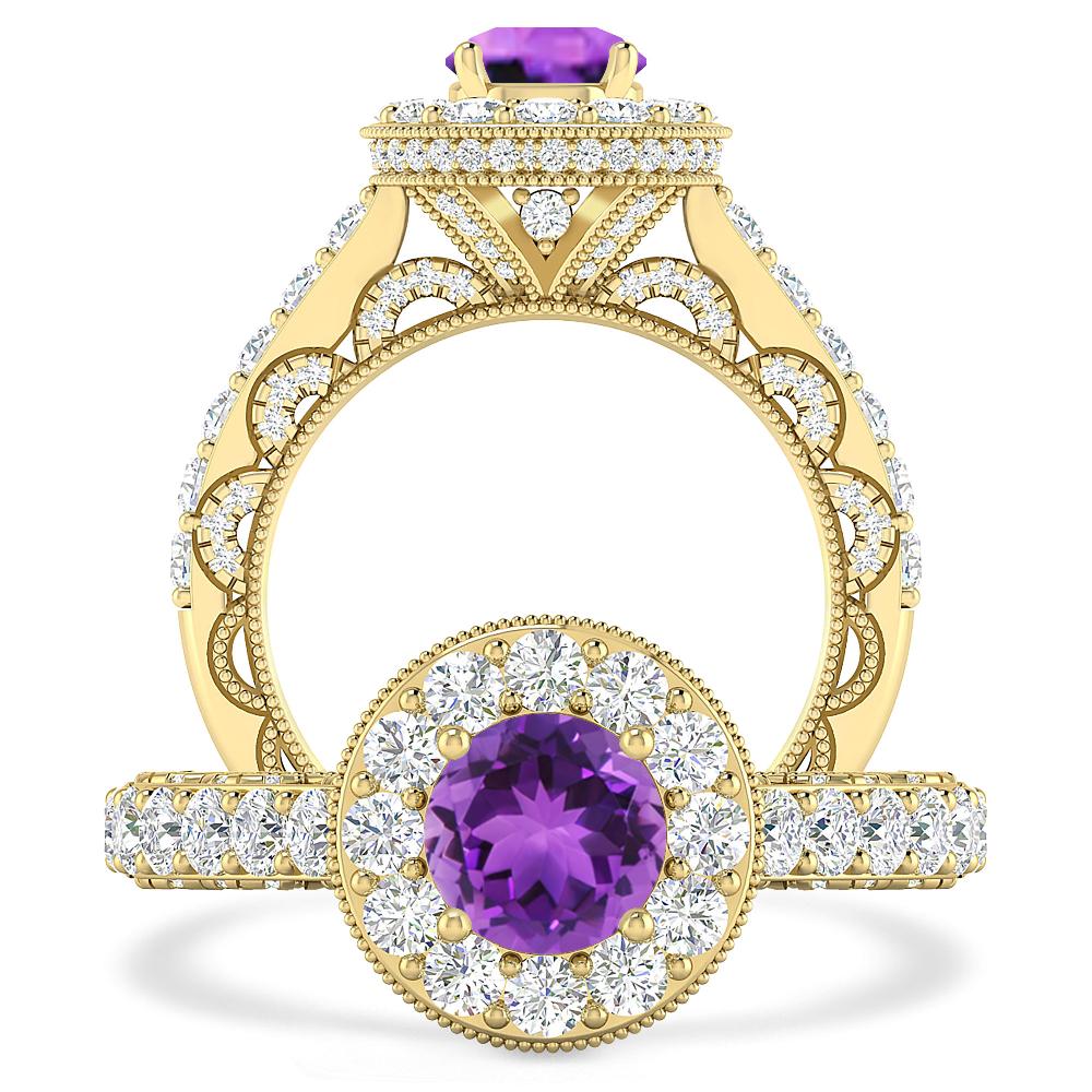 Yellow Gold - Amethyst