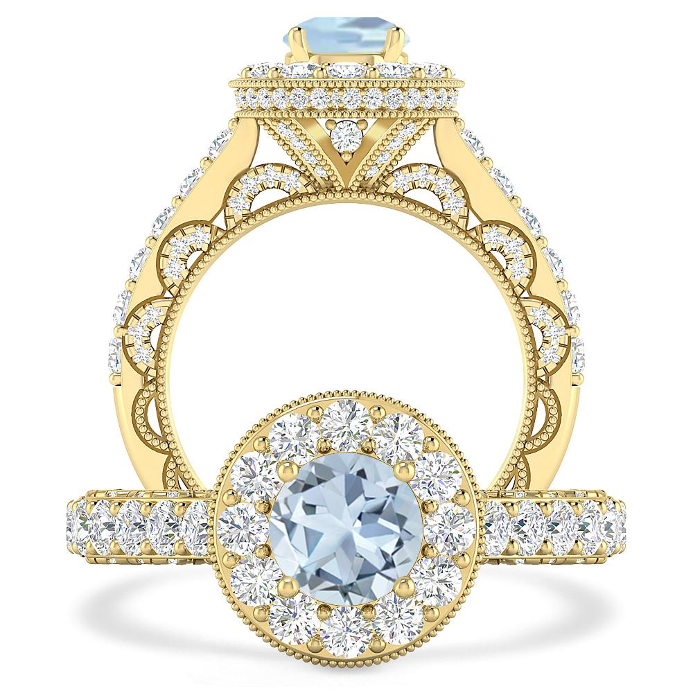 Yellow Gold - Aquamarine