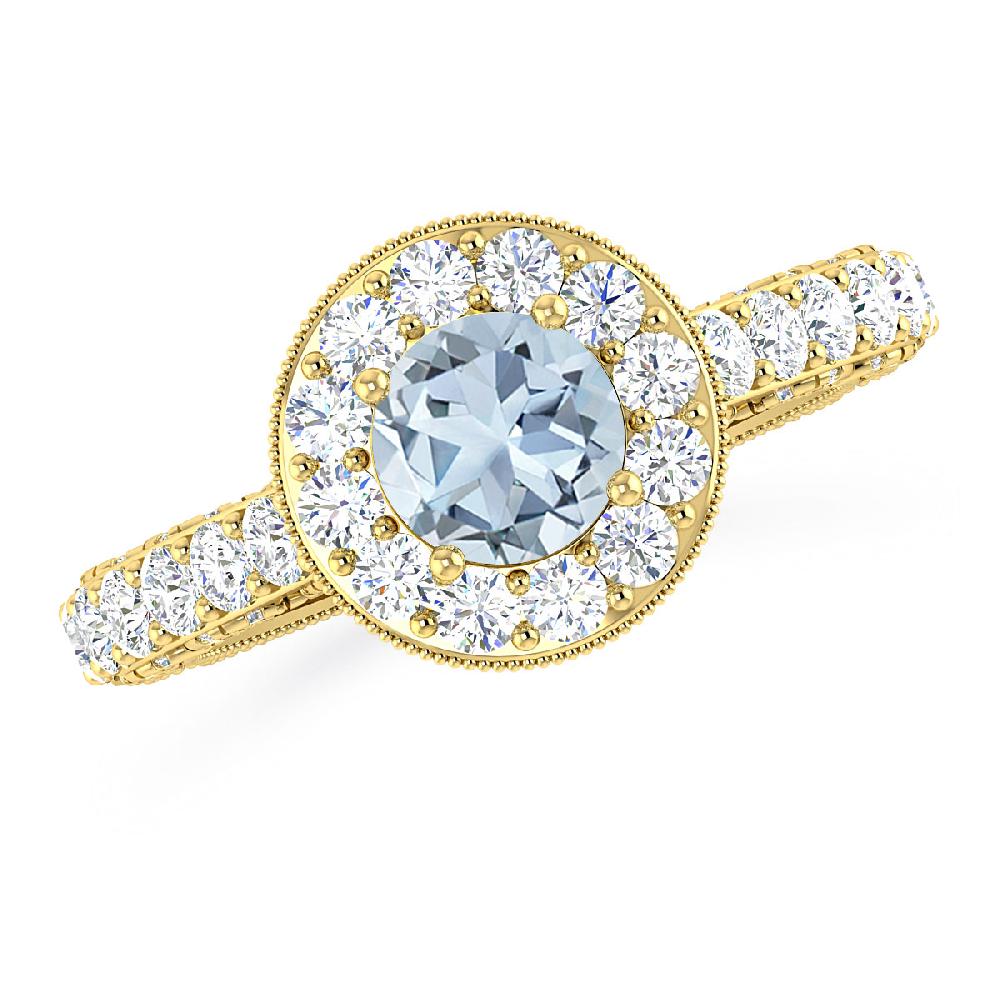 Yellow Gold - Aquamarine