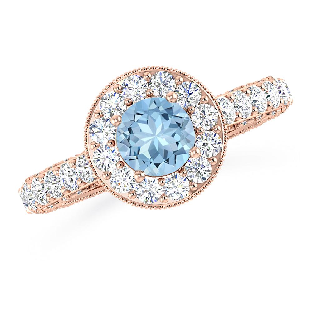 Rose Gold - Aquamarine