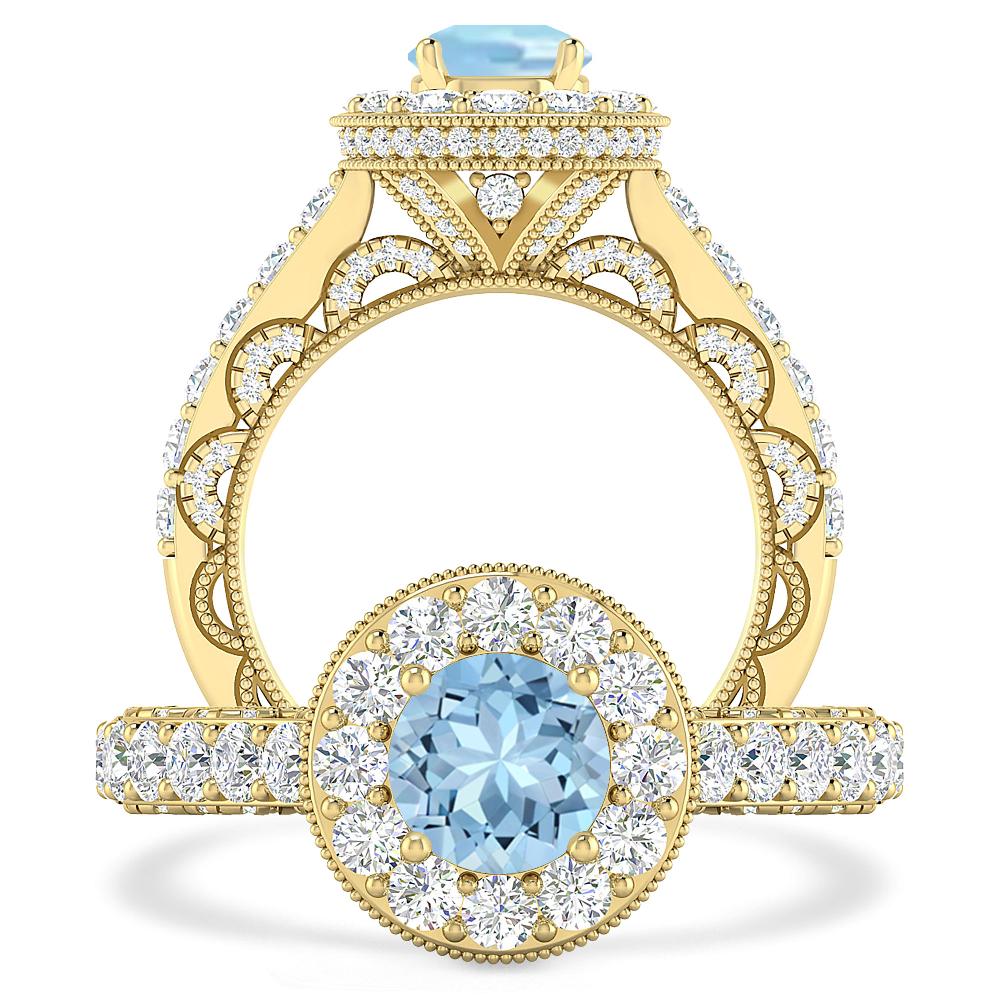 Yellow Gold - Aquamarine