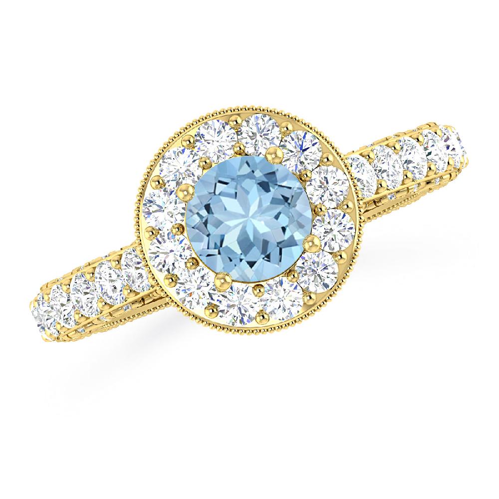 Yellow Gold - Aquamarine