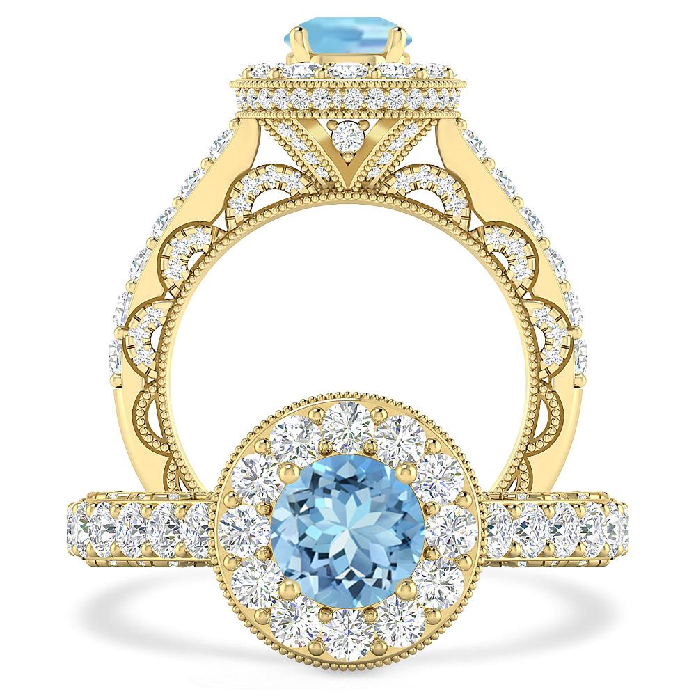 Yellow Gold - Aquamarine