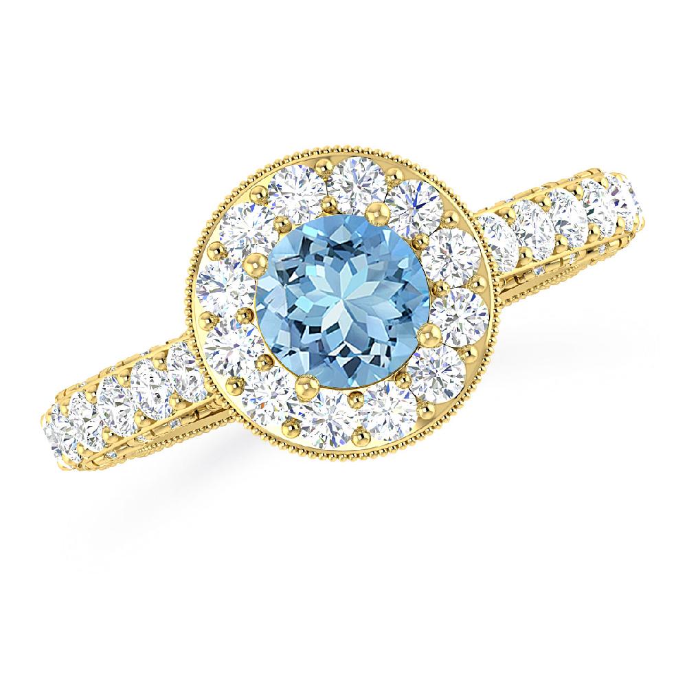 Yellow Gold - Aquamarine