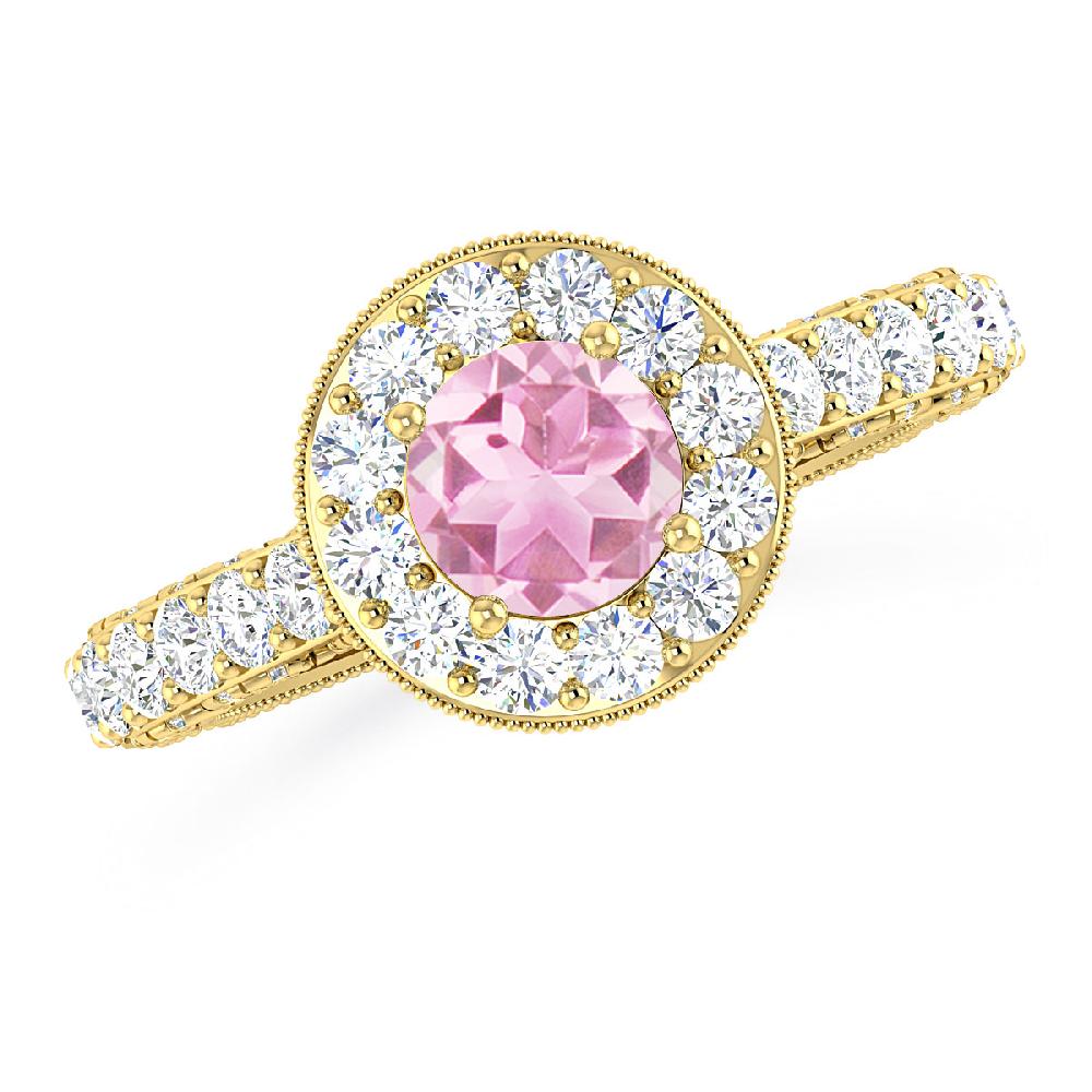 Yellow Gold - Pink Tourmaline