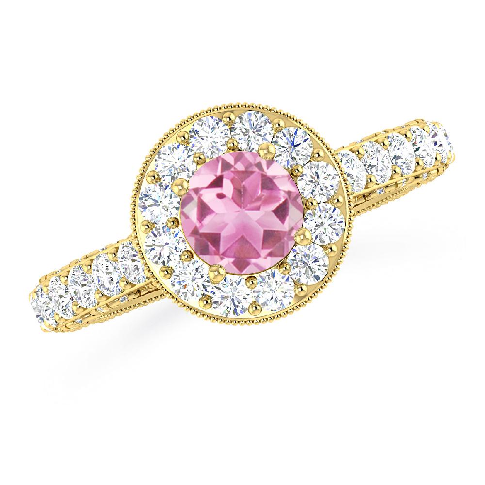 Yellow Gold - Pink Tourmaline