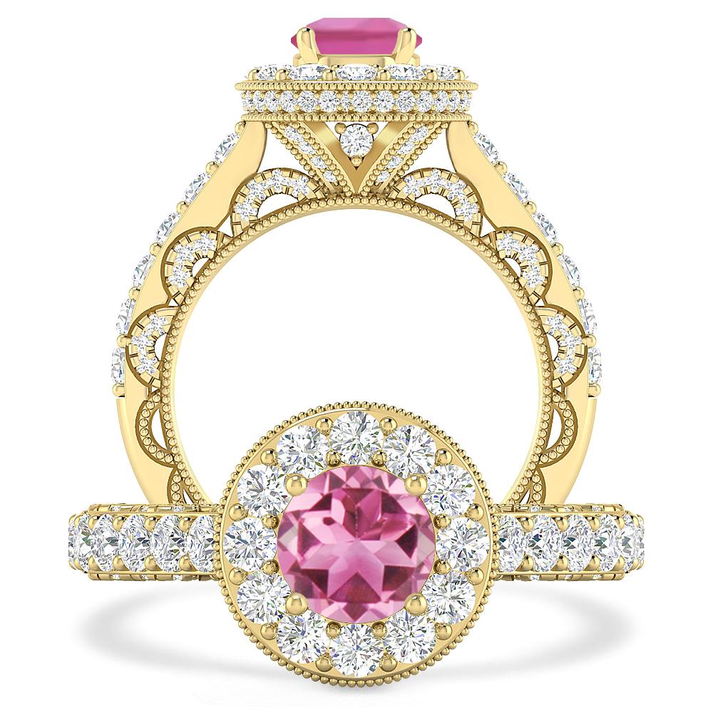 Yellow Gold - Pink Tourmaline