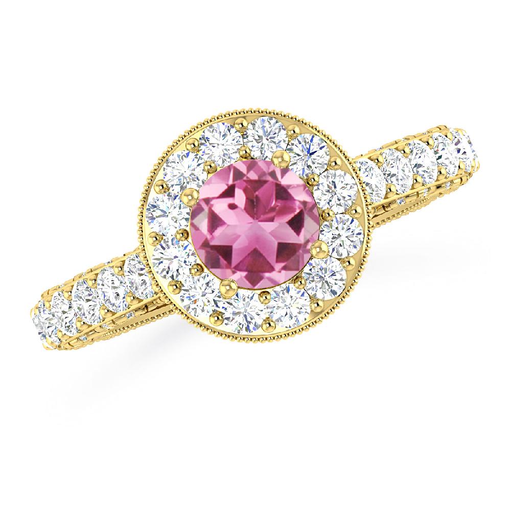 Yellow Gold - Pink Tourmaline