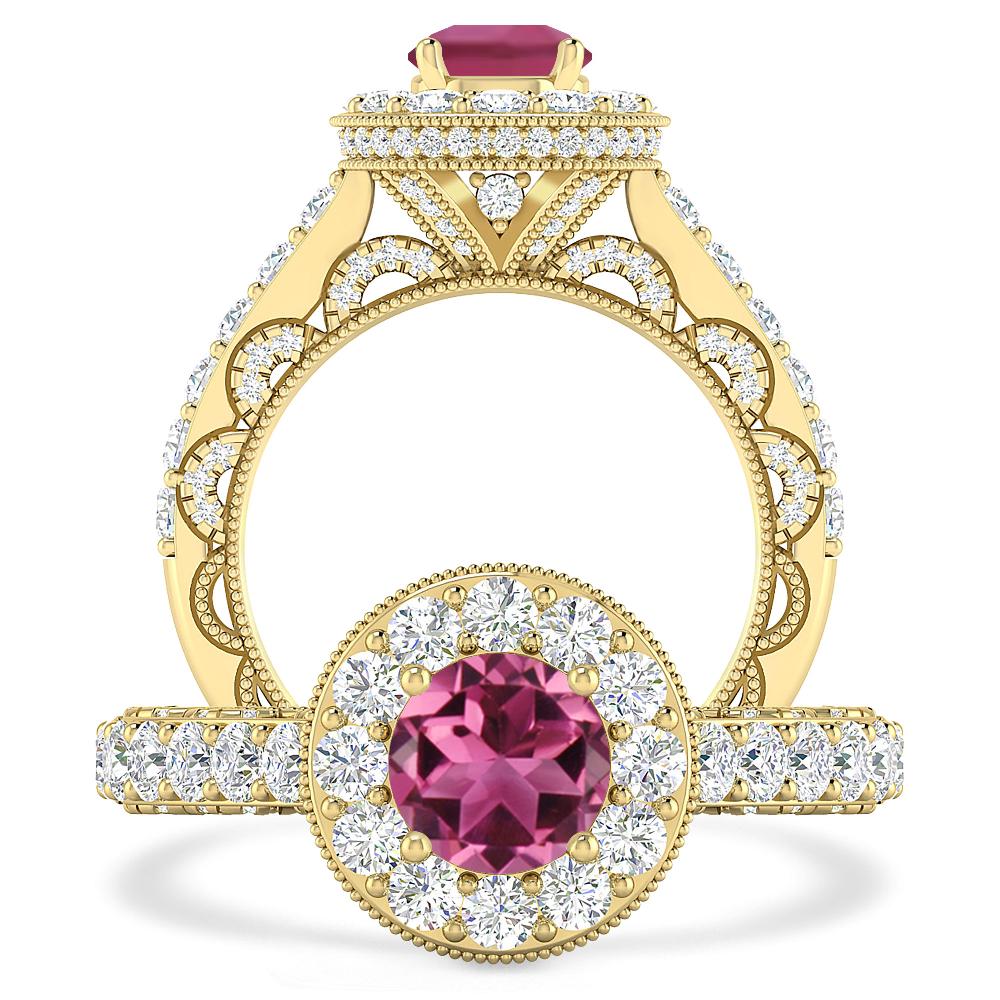 Yellow Gold - Pink Tourmaline