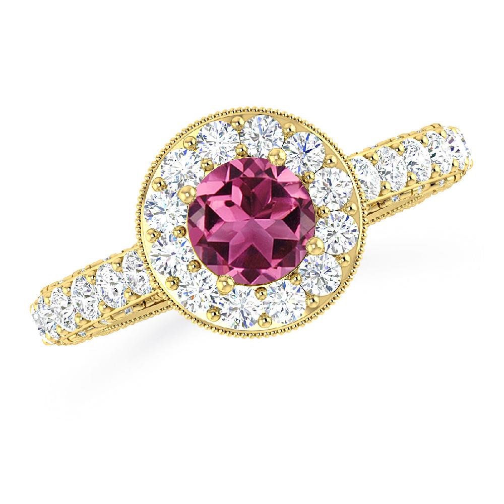 Yellow Gold - Pink Tourmaline