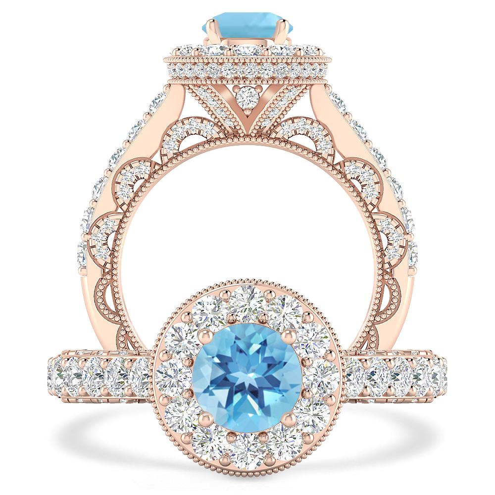 Rose Gold - Blue Topaz