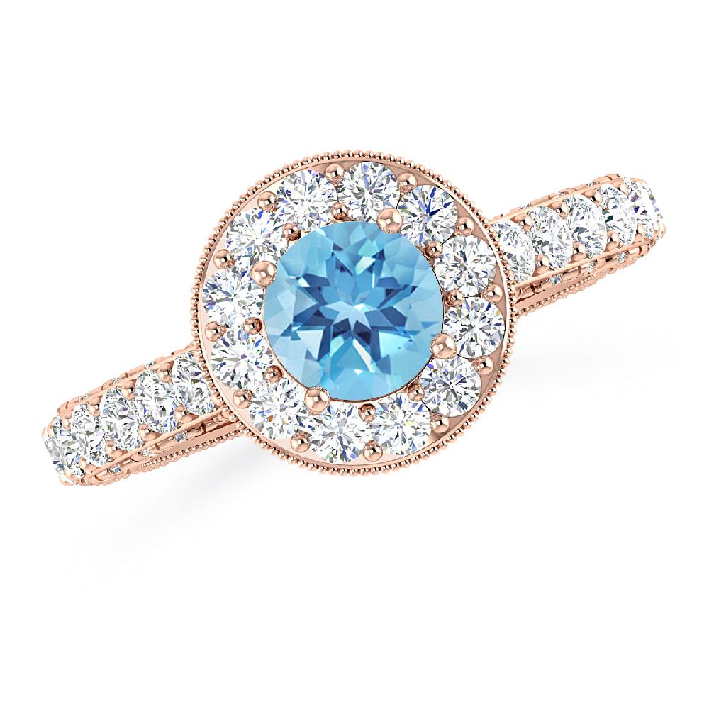 Rose Gold - Blue Topaz