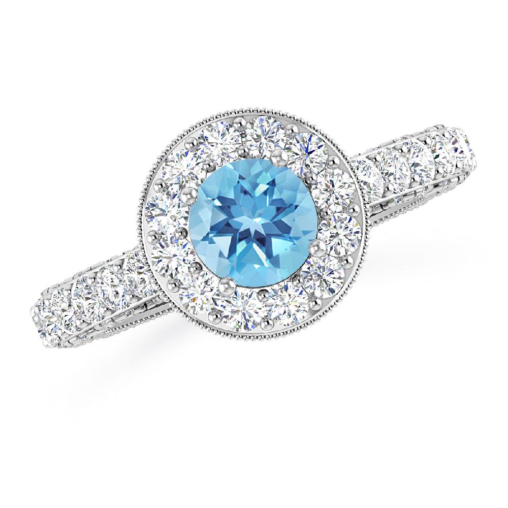 White Gold - Blue Topaz