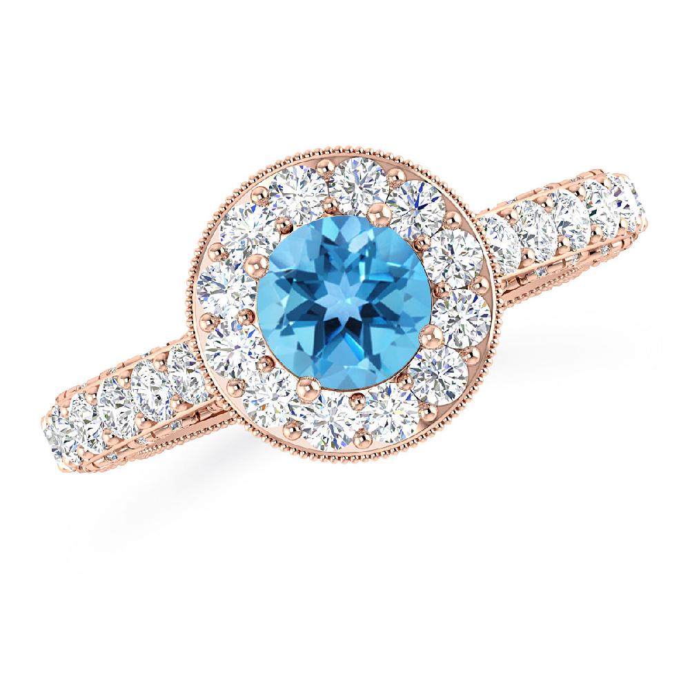 Rose Gold - Blue Topaz