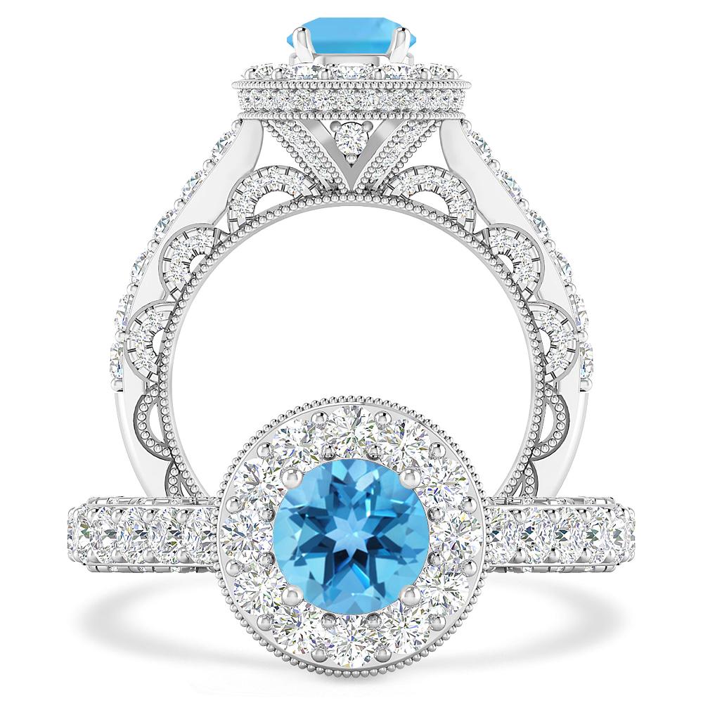 White Gold - Blue Topaz