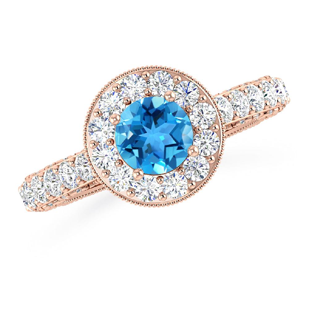 Rose Gold - Blue Topaz