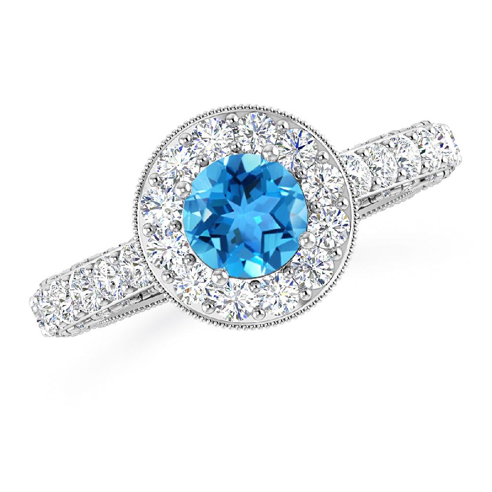 White Gold - Blue Topaz