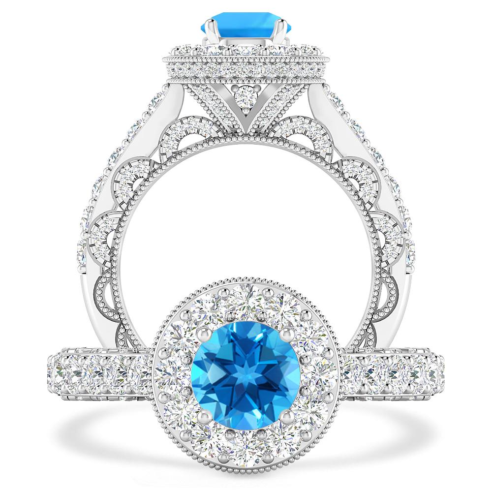 White Gold - Blue Topaz