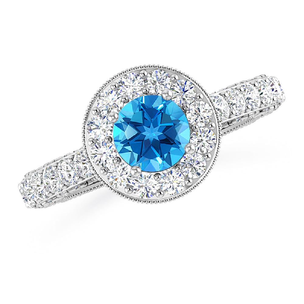 White Gold - Blue Topaz