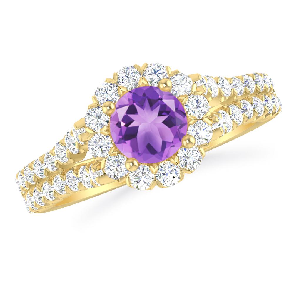 Yellow Gold - Amethyst