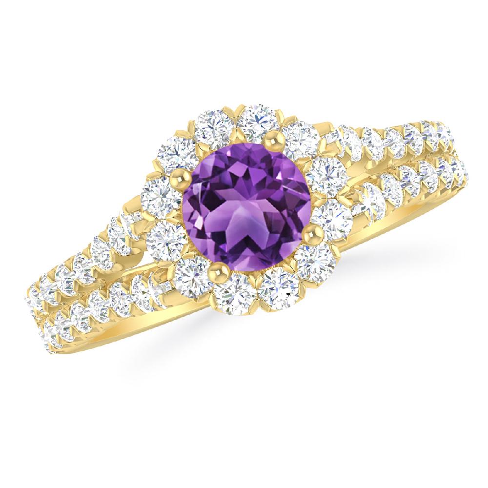 Yellow Gold - Amethyst